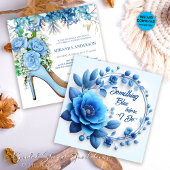 何か青い前にフローラブライダルシャワー 招待状