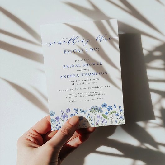 何か青い前にフローラブライダルシャワー 招待状