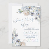 何か青い前にフローラブライダルシャワー 招待状 (正面)