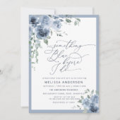 何か青い前にフローラブライダルシャワー 招待状 (正面)