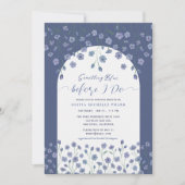 何か青い前にフローラブライダルシャワー 招待状 (正面)
