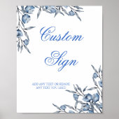 何か青い前にブライダルシャワーサイン ポスター (正面)