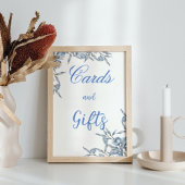 何か青い前にブライダルシャワーサイン ポスター