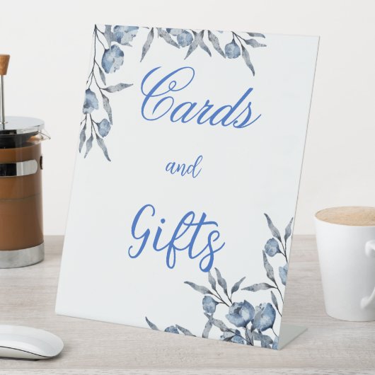 何か青い前にブライダルシャワーサイン 台座サイン (インサイチュ)