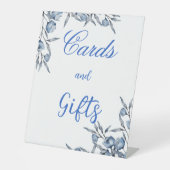 何か青い前にブライダルシャワーサイン 台座サイン (正面)