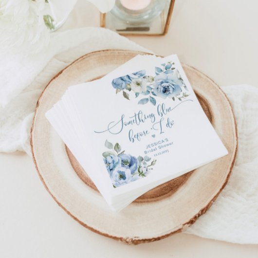 何か青い前にブライダルシャワー スタンダードカクテルナプキン