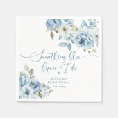 何か青い前にブライダルシャワー スタンダードカクテルナプキン (正面)