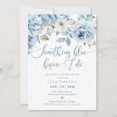 何か青い前にブライダルシャワー 招待状 (正面)