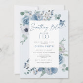 何か青い前にブライダルシャワー 招待状 (正面)