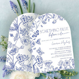 何か青い前に私がフローラブライダルシャワー 招待状