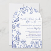 何か青い前に私がフローラブライダルシャワー 招待状 (正面)