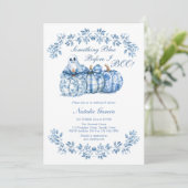 何か青い前に私はカボチャブライダルシャワー 招待状 (スタンド正面)