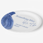 何か青い前に私はドレスブライダルシャワー ペーパープレート (アングル)