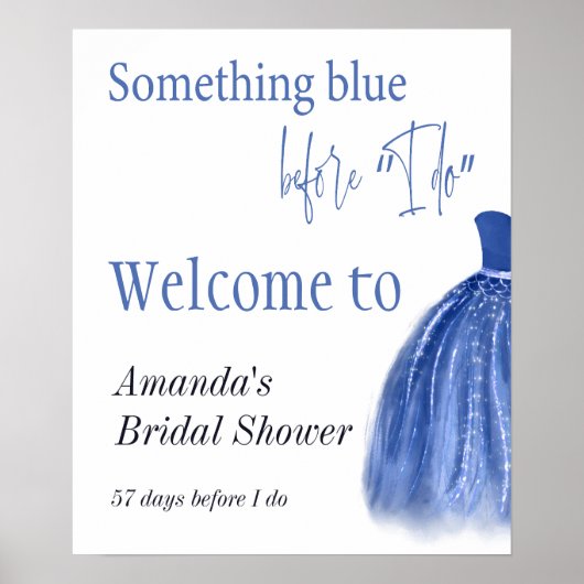 何か青い前に私はドレスブライダルシャワー ポスター (正面)