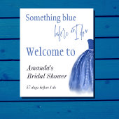 何か青い前に私はドレスブライダルシャワー ポスター