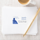 何か青い前に私はドレスブライダルシャワー ラベル (インサイチュ)