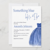 何か青い前に私はドレスブライダルシャワー 招待状 (正面)