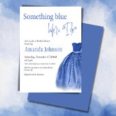 何か青い前に私はドレスブライダルシャワー 招待状