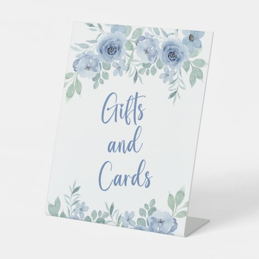 何か青い前に私はフローラギフト&カード 台座サイン (正面)