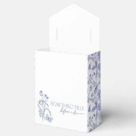 何か青い前に私はブライダルシャワーありがとう フェイバーボックス (オープン)