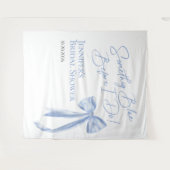 何か青い前に私はブライダルシャワーのバックドロップ タペストリー (正面(横))