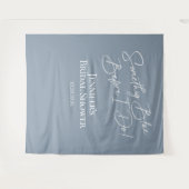 何か青い前に私はブライダルシャワーのバックドロップ タペストリー (正面(横))