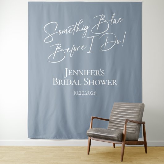 何か青い前に私はブライダルシャワーのバックドロップ タペストリー (インサイチュ)