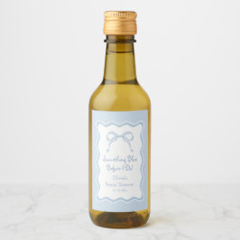 何か青い前に私はブライダルシャワーシャンパン ワインラベル