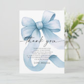 何か青い前に私はブルーボウブライダルシャワー サンキューカード (スタンド正面)