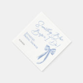 何か青い前に私はブルーボウブライダルシャワー スタンダードカクテルナプキン (角)