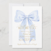 何か青い前に私はブルーボウブライダルシャワー 招待状 (正面)