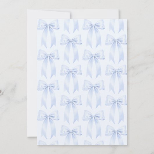 何か青い前に私はブルーボウブライダルシャワー 招待状 (裏面)