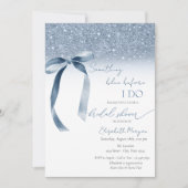 何か青い前に私は弓グリッター 招待状 (正面)