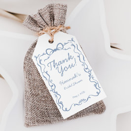 何か青い前に私は弓ブライダルシャワーの好意 ギフトタグ