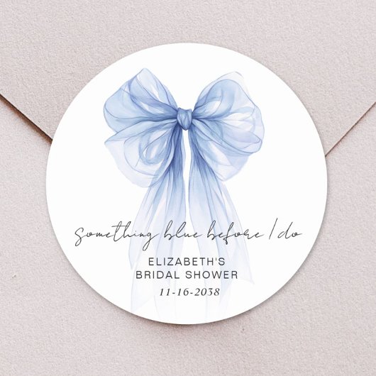 何か青い前に私は弓ブライダルシャワー ラウンドシール