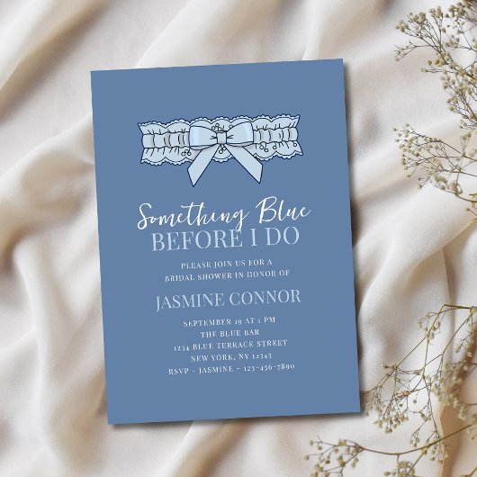 何か青い前に私は弓ブライダルシャワー 招待状