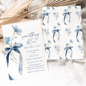 何か青い前に私は弓ブライダルシャワー 招待状