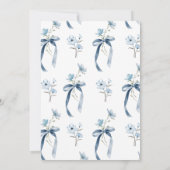 何か青い前に私は弓ブライダルシャワー 招待状 (裏面)