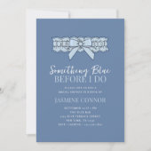 何か青い前に私は弓ブライダルシャワー 招待状 (正面)