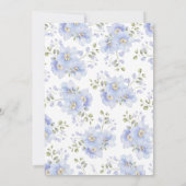 何か青い前に私は植物学ブライダルシャワー 招待状 (裏面)