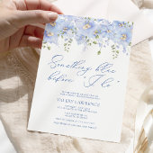 何か青い前に私は植物学ブライダルシャワー 招待状