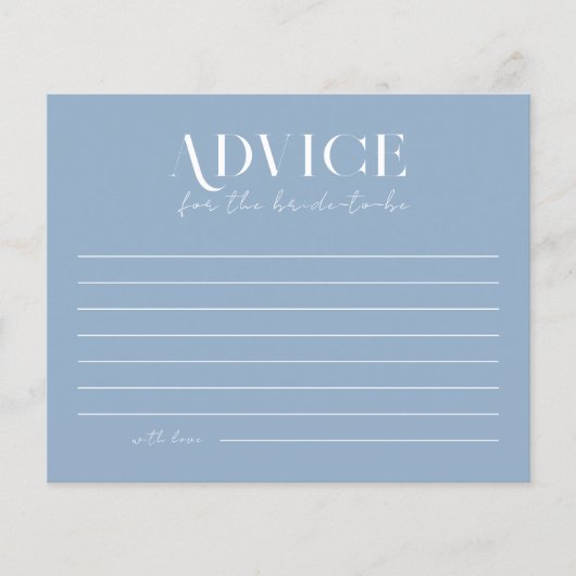 何か青い前に花嫁アドバイスカード (正面)