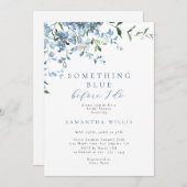 何か青い前に藤ブライダルシャワー 招待状 (正面/裏面)
