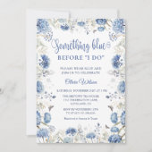 何か青い前に、ブライダルシャワー 招待状 (正面)
