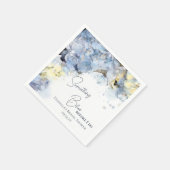 何か青い前紫陽花ブライダルシャワー スタンダードカクテルナプキン (角)