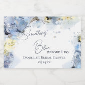 何か青い前紫陽花ブライダルシャワー スパークリングワインラベル (シングルラベル)