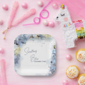 何か青い前紫陽花ブライダルシャワー ペーパープレート (パーティー)