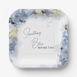 何か青い前紫陽花ブライダルシャワー ペーパープレート