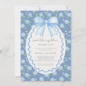何か青い前紫陽花ブライダルシャワー 招待状 (正面)