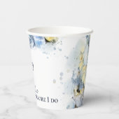 何か青い前紫陽花ブライダルシャワー 紙コップ (裏面)